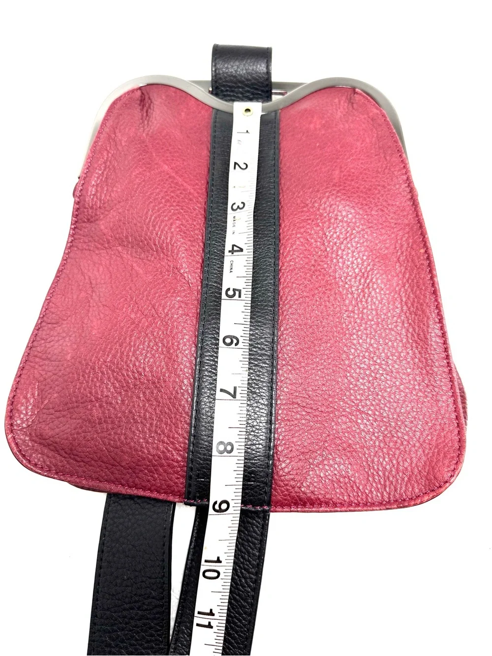 Vintage L.A.M.B. Red and Black Pebbled Leather One Shoulder Sling Back